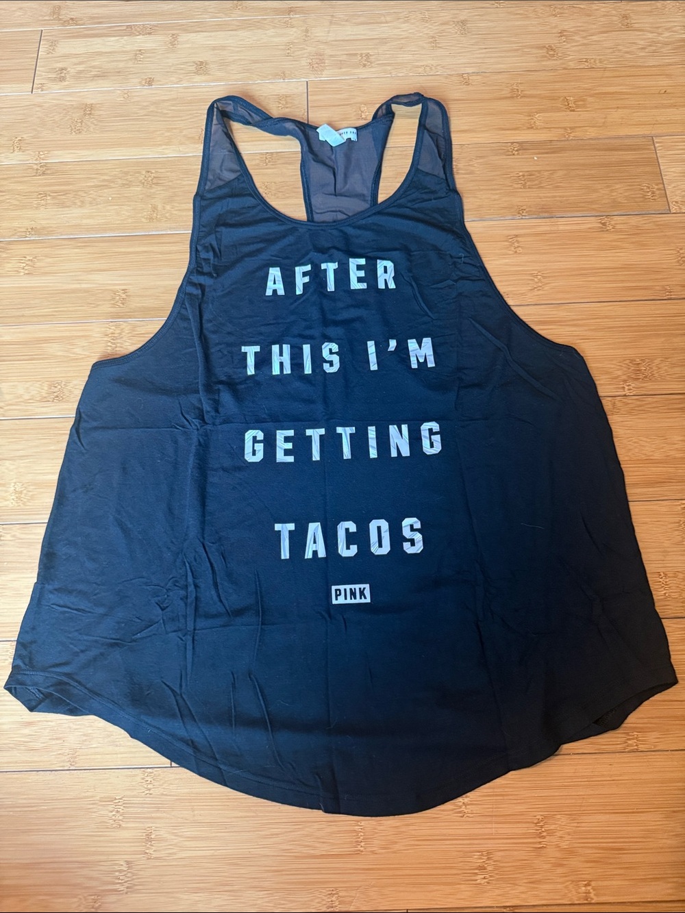 Victoria's Secret PINK Black Graphic Racerback Tank